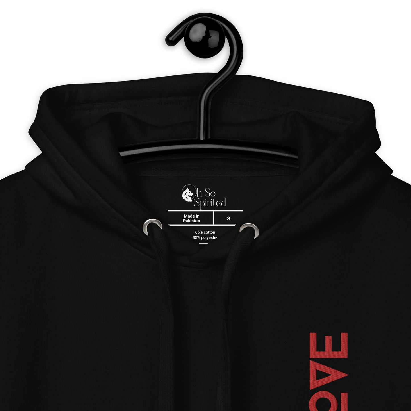 love embroidered unisex hoodie