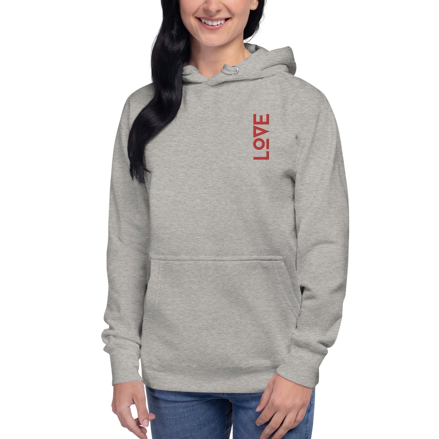love embroidered unisex hoodie