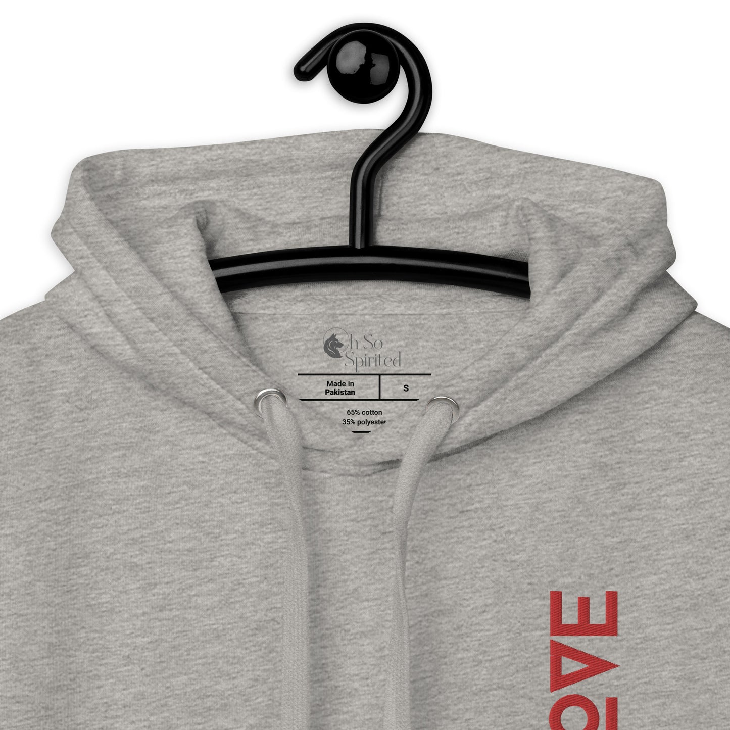 love embroidered unisex hoodie