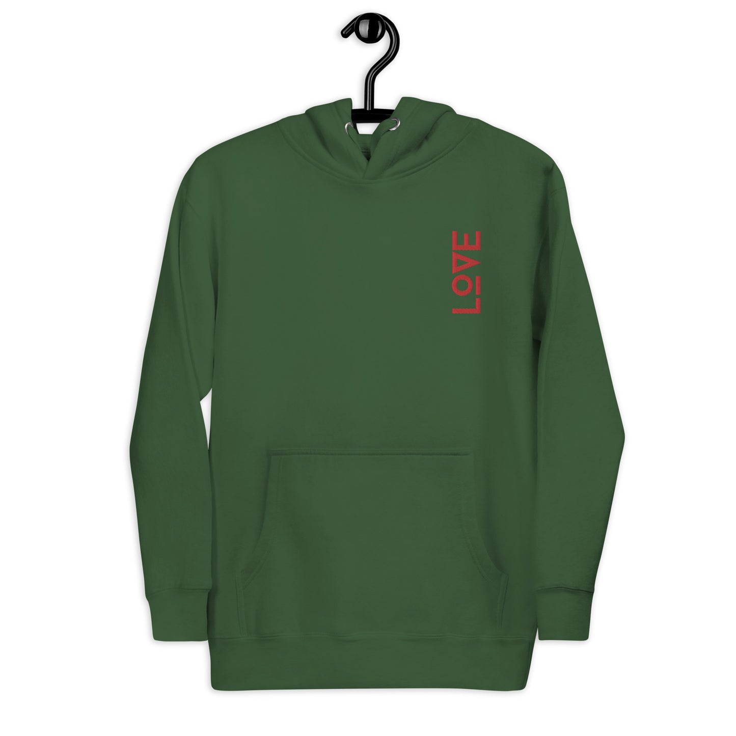 love embroidered unisex hoodie