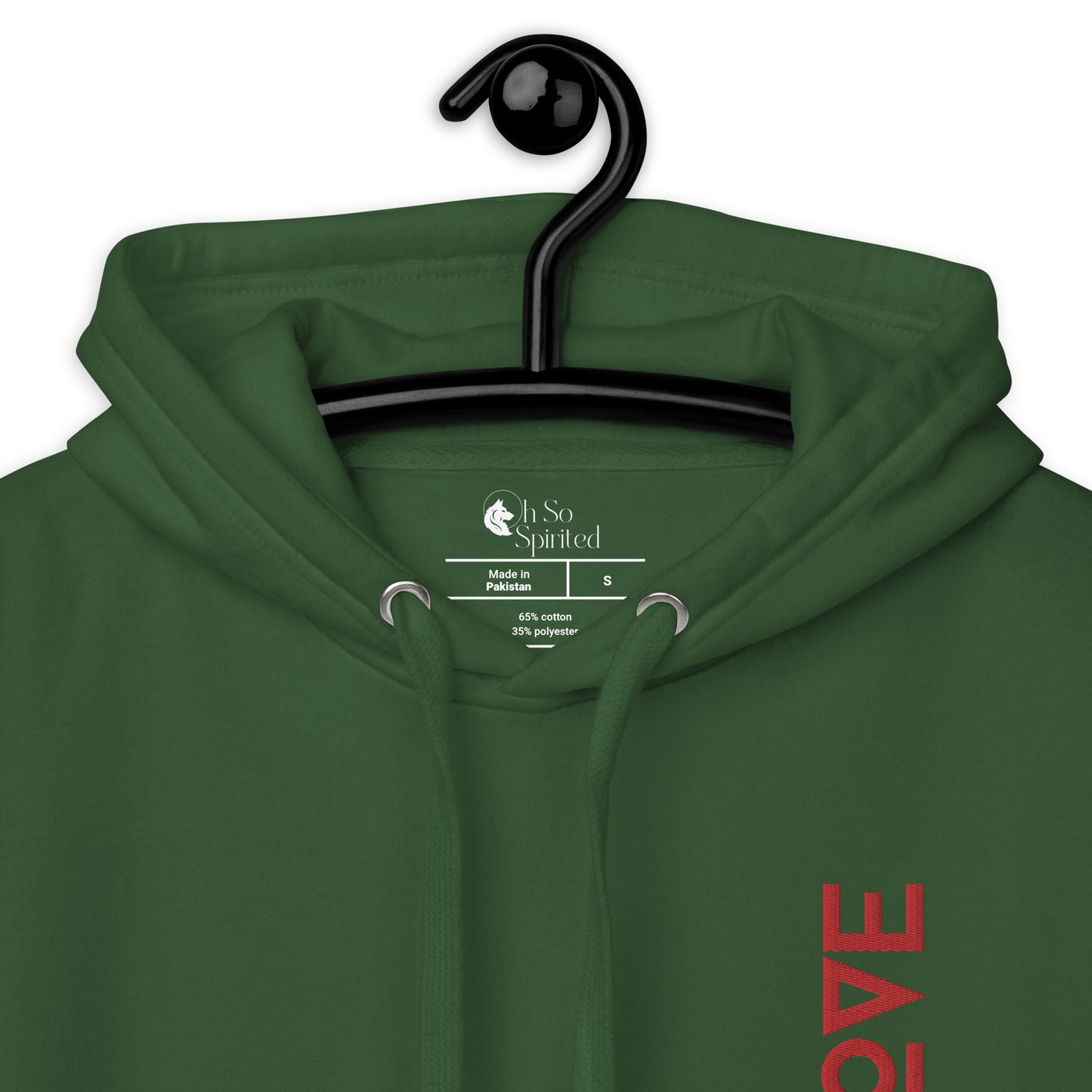 love embroidered unisex hoodie