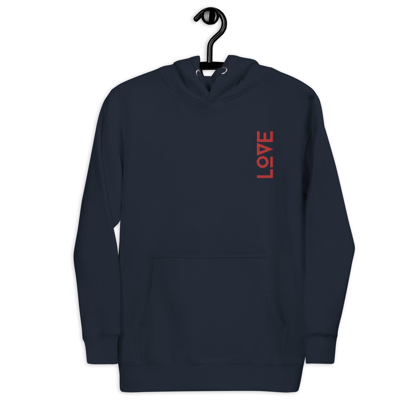 love embroidered unisex hoodie