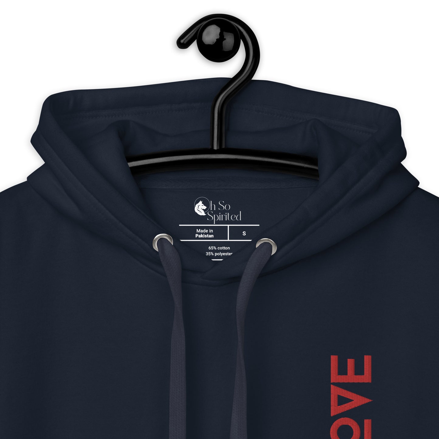 love embroidered unisex hoodie