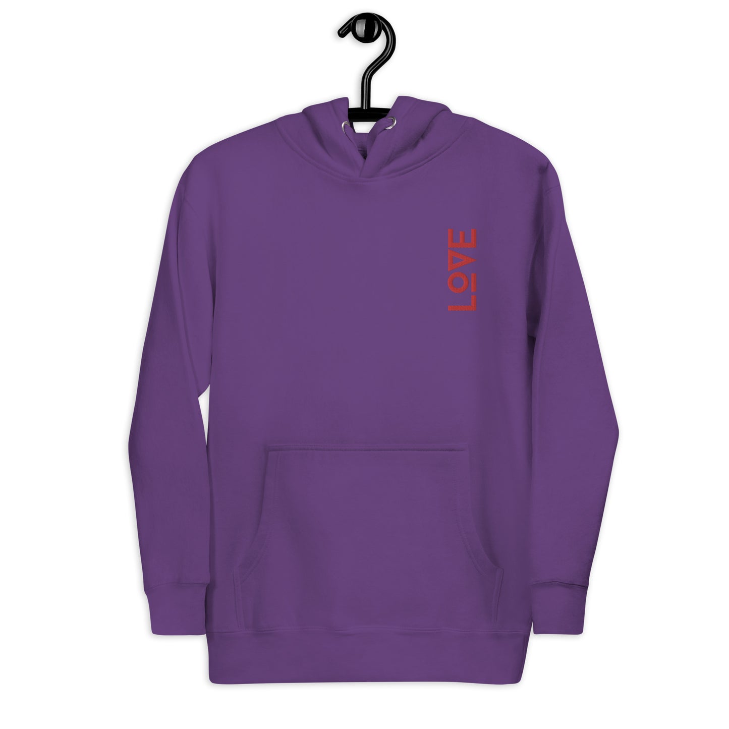 love embroidered unisex hoodie