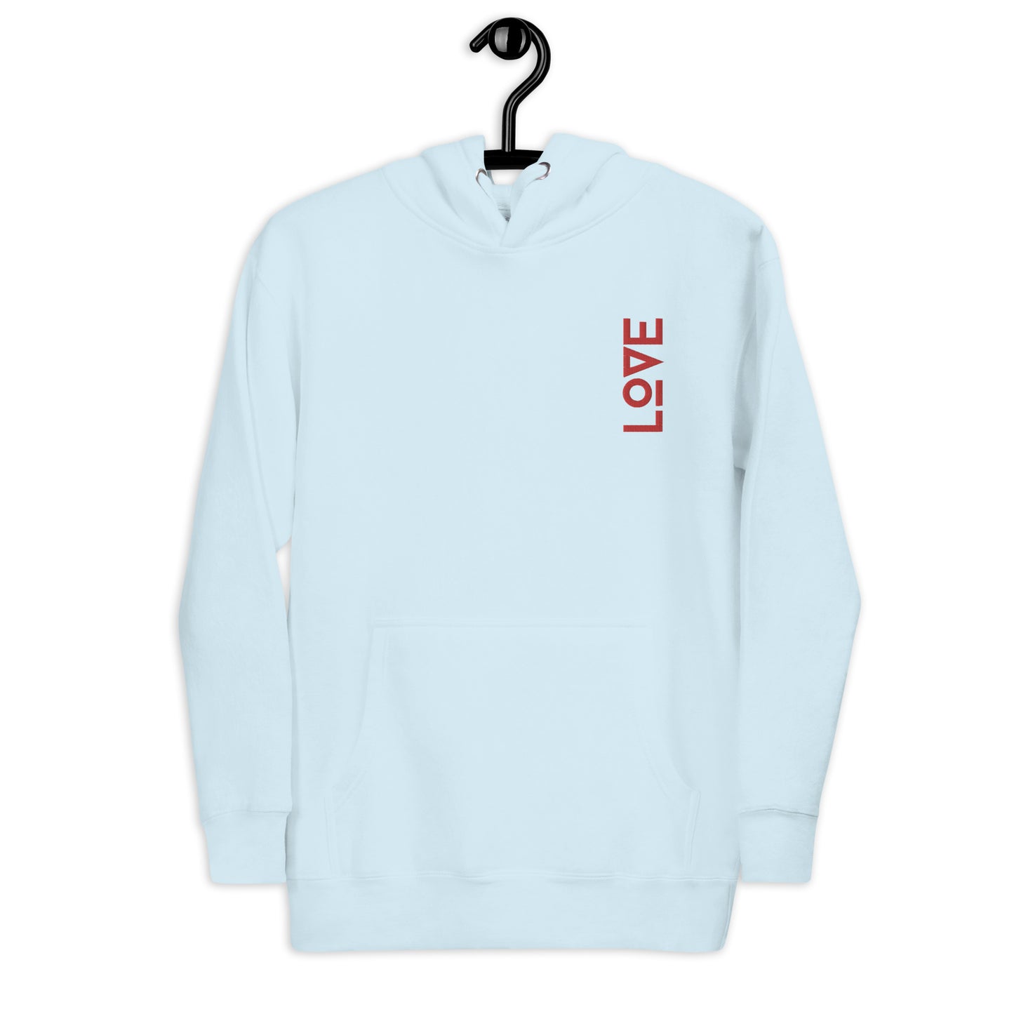 love embroidered unisex hoodie