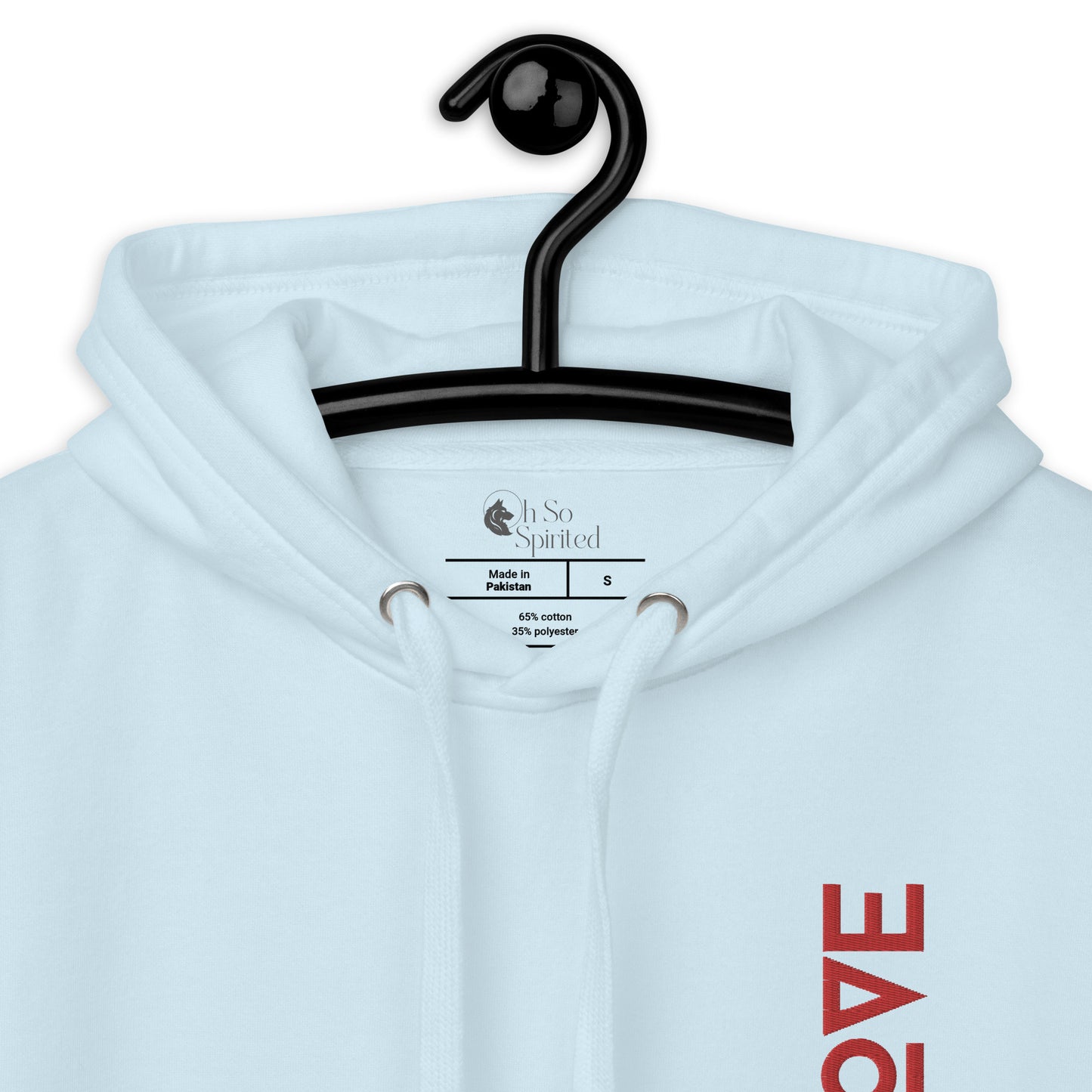 love embroidered unisex hoodie