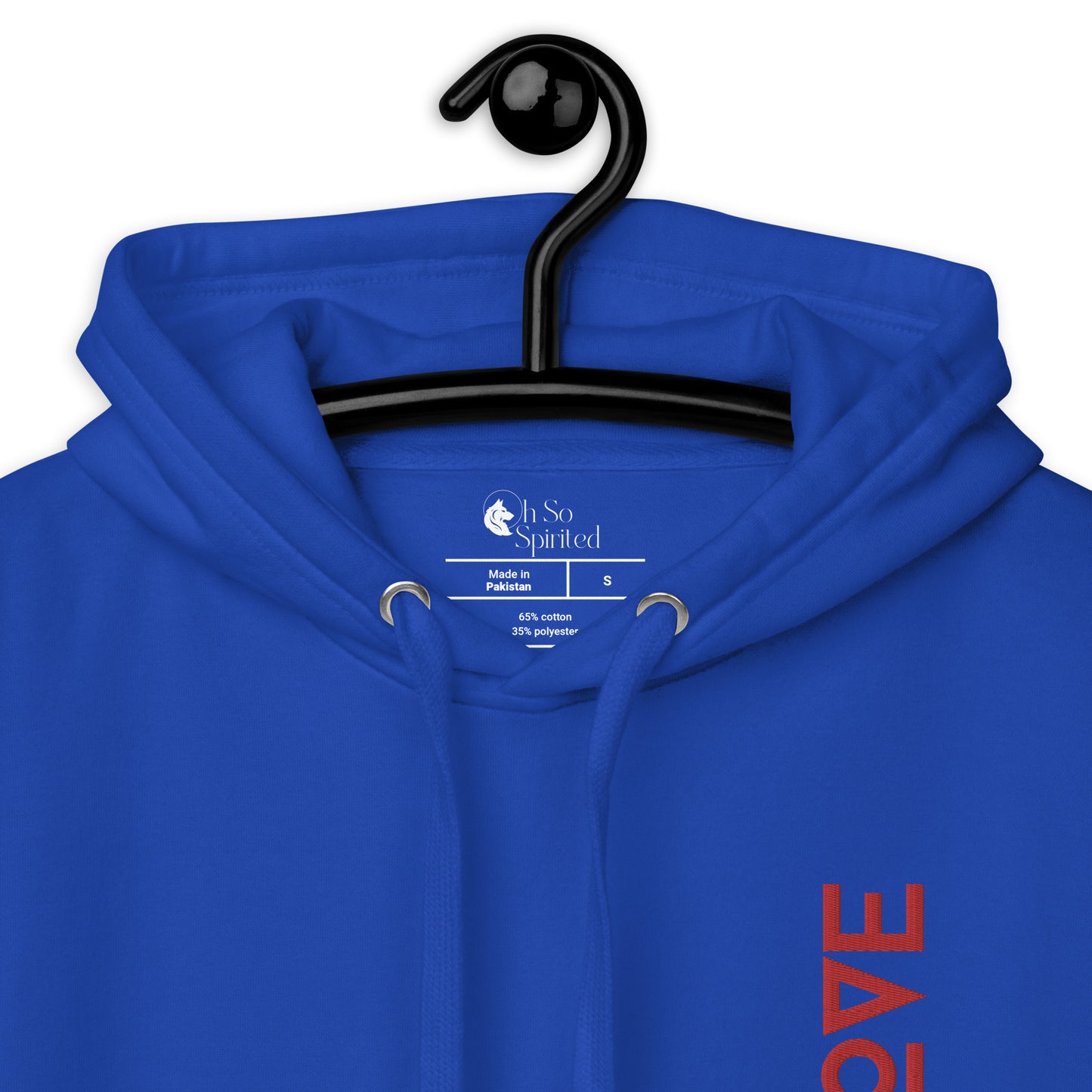 love embroidered unisex hoodie