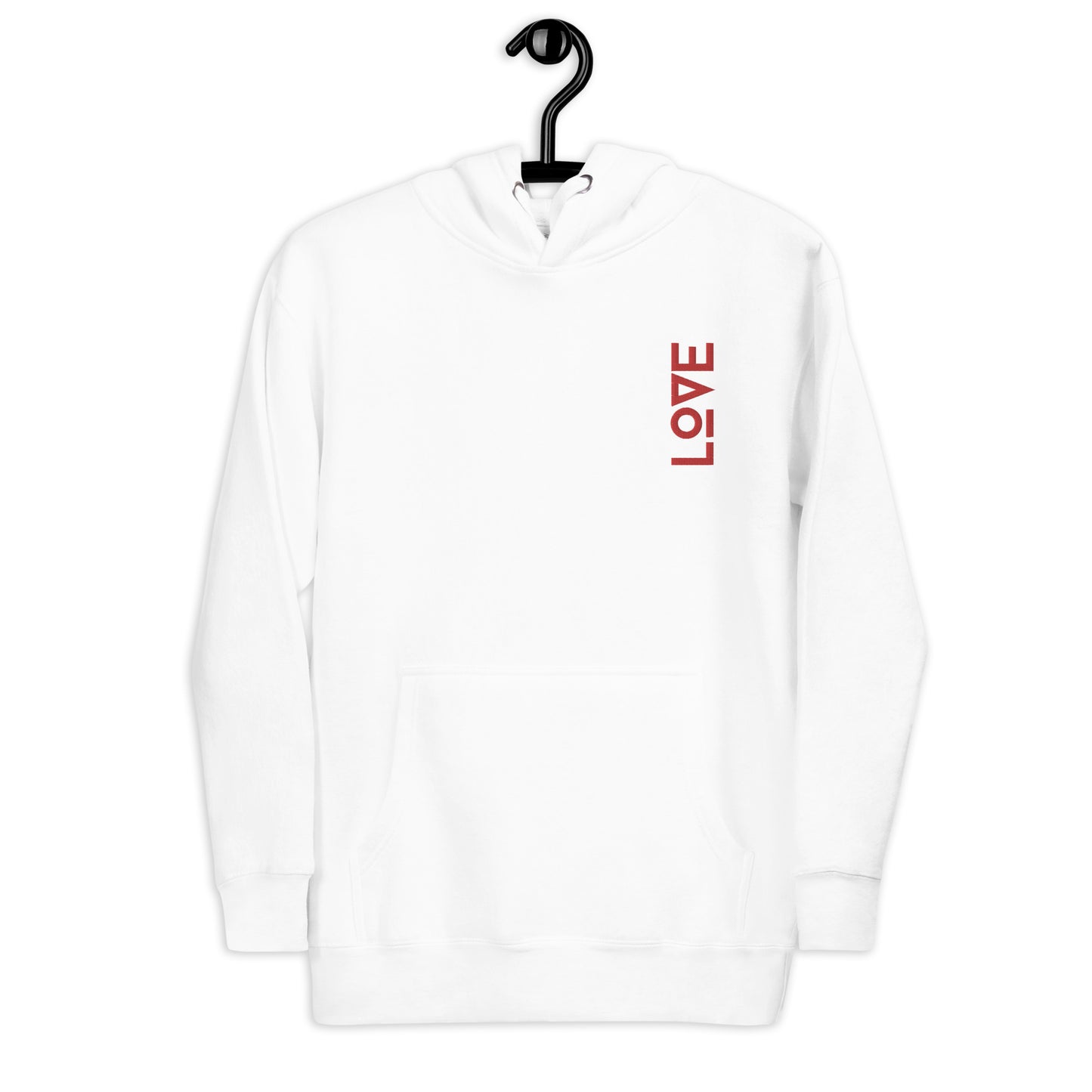 love embroidered unisex hoodie