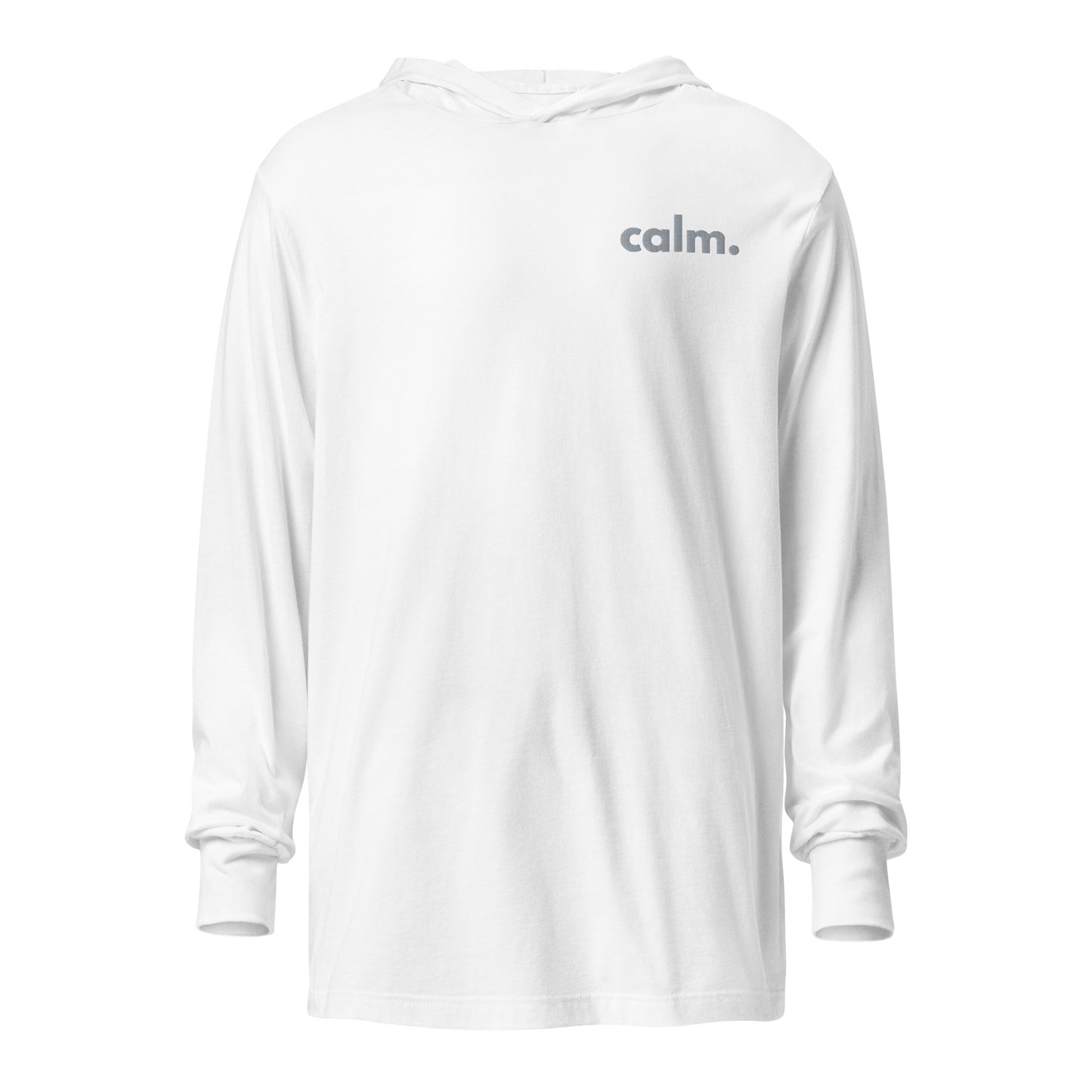 calm embroidered unisex hooded tee