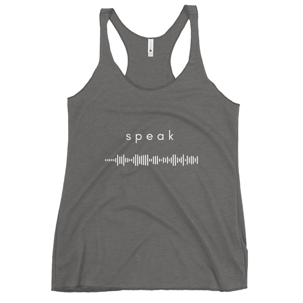 speak chakra racerback tank